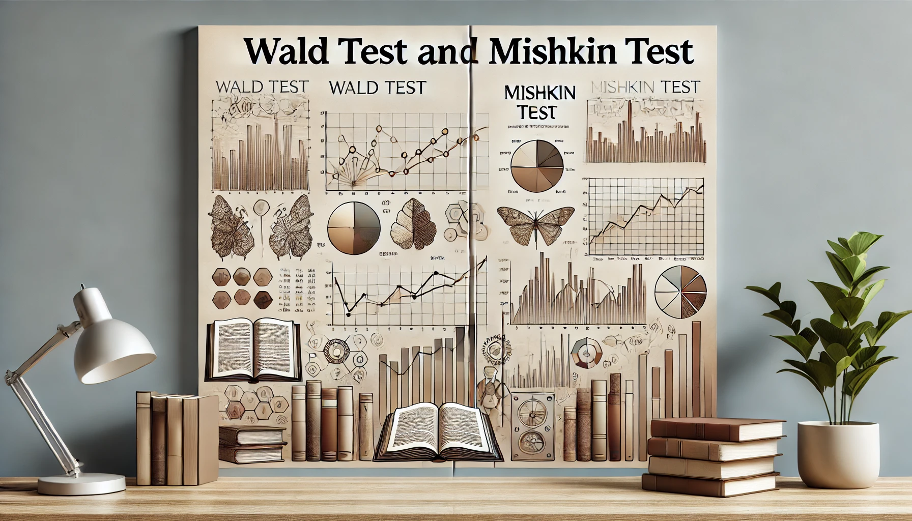 یک تصویر شاخص برای عنوان زیر طراحی کن آزمون والد (Wald Test) و آزمون میشکین (Mishkin Test)